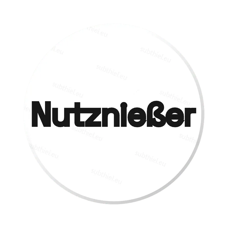 Einkaufswagenchip mit dem Motiv „Nutznießer“, Mehrfarbdruck im 1-Euro-Format